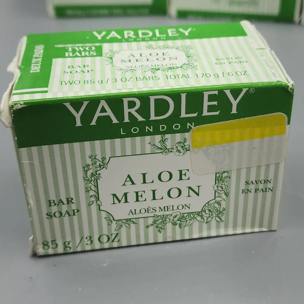 Yardley London ALOE & MELON 2 Soap Bars 3oz RARE Discontinued Bilingual Packagin
